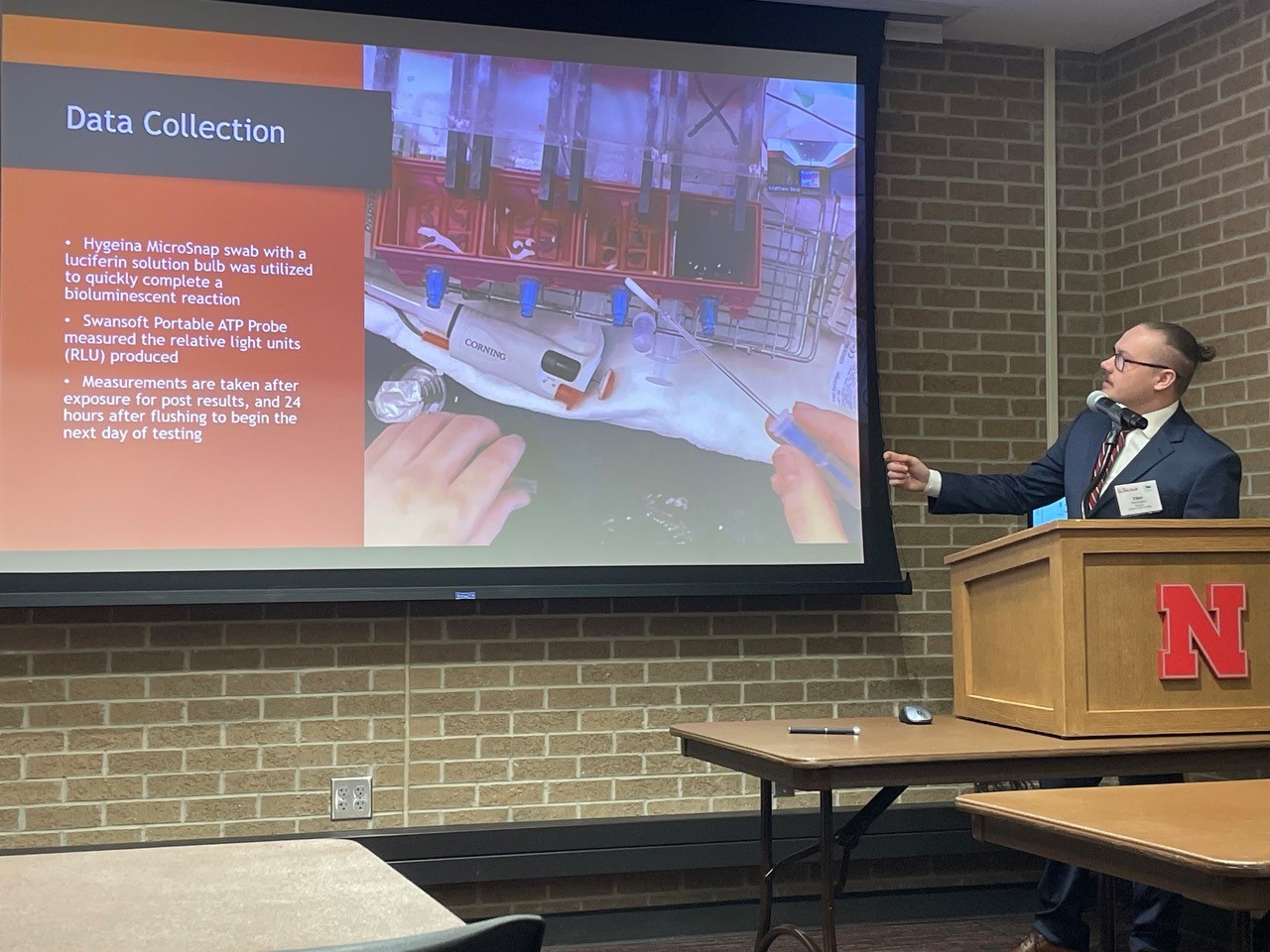 Student making a presentation