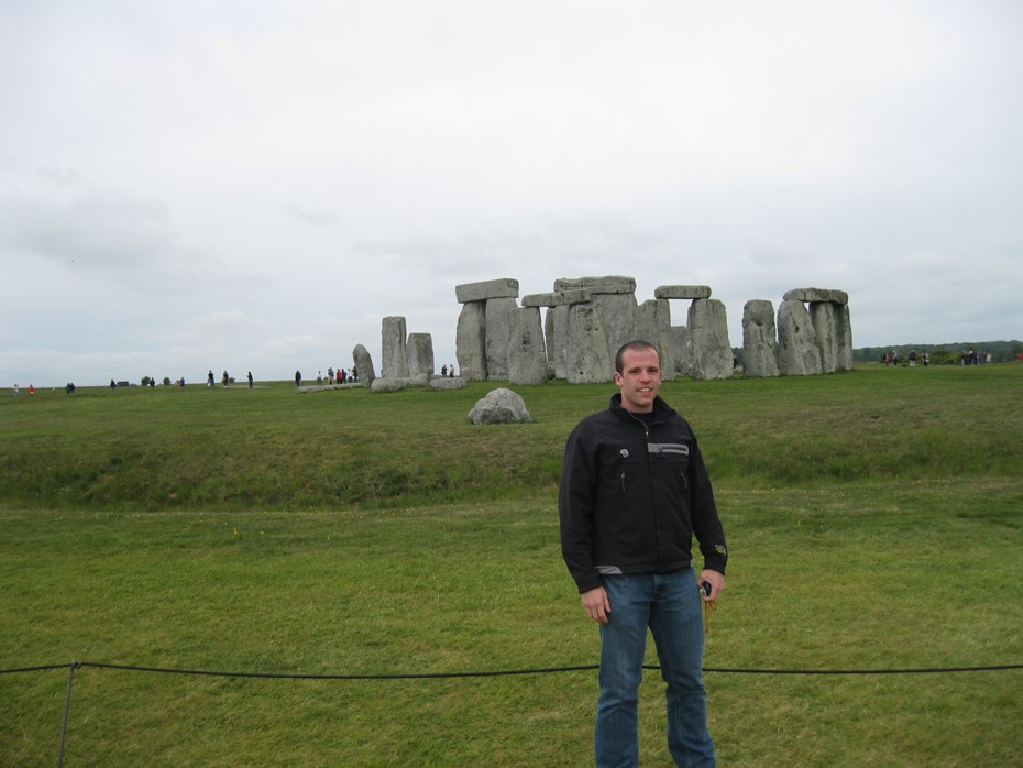 Student posing by Stonehenge