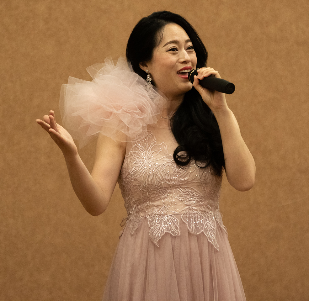 A female singing