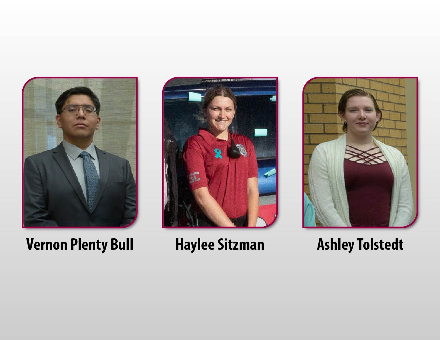 Composite of three students