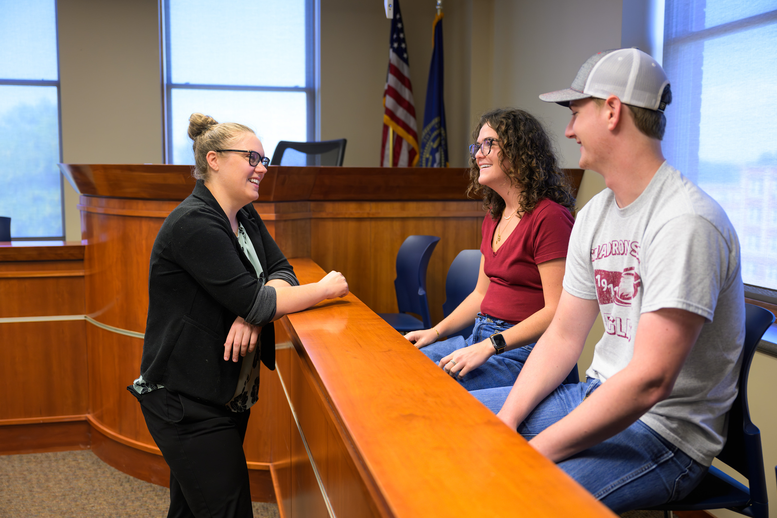 Students in mock courtroom