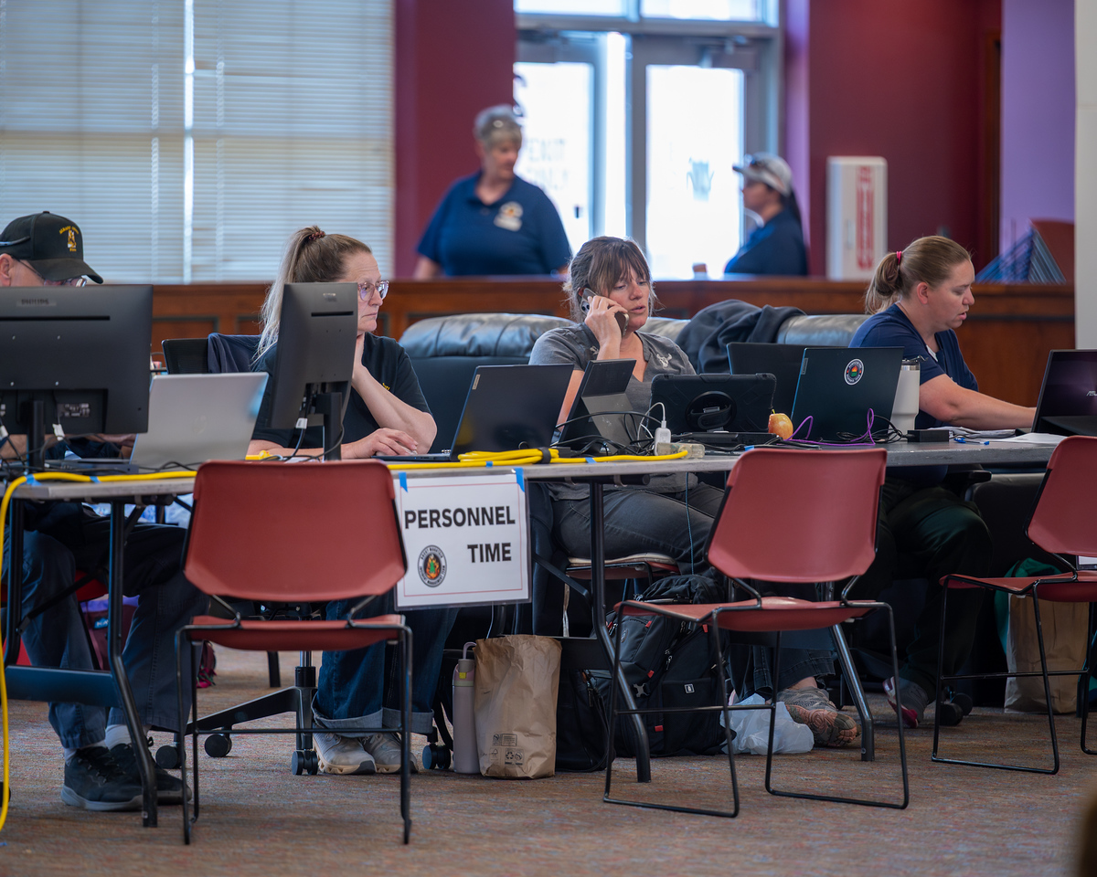 Staff support for fire at desks in Student Center
