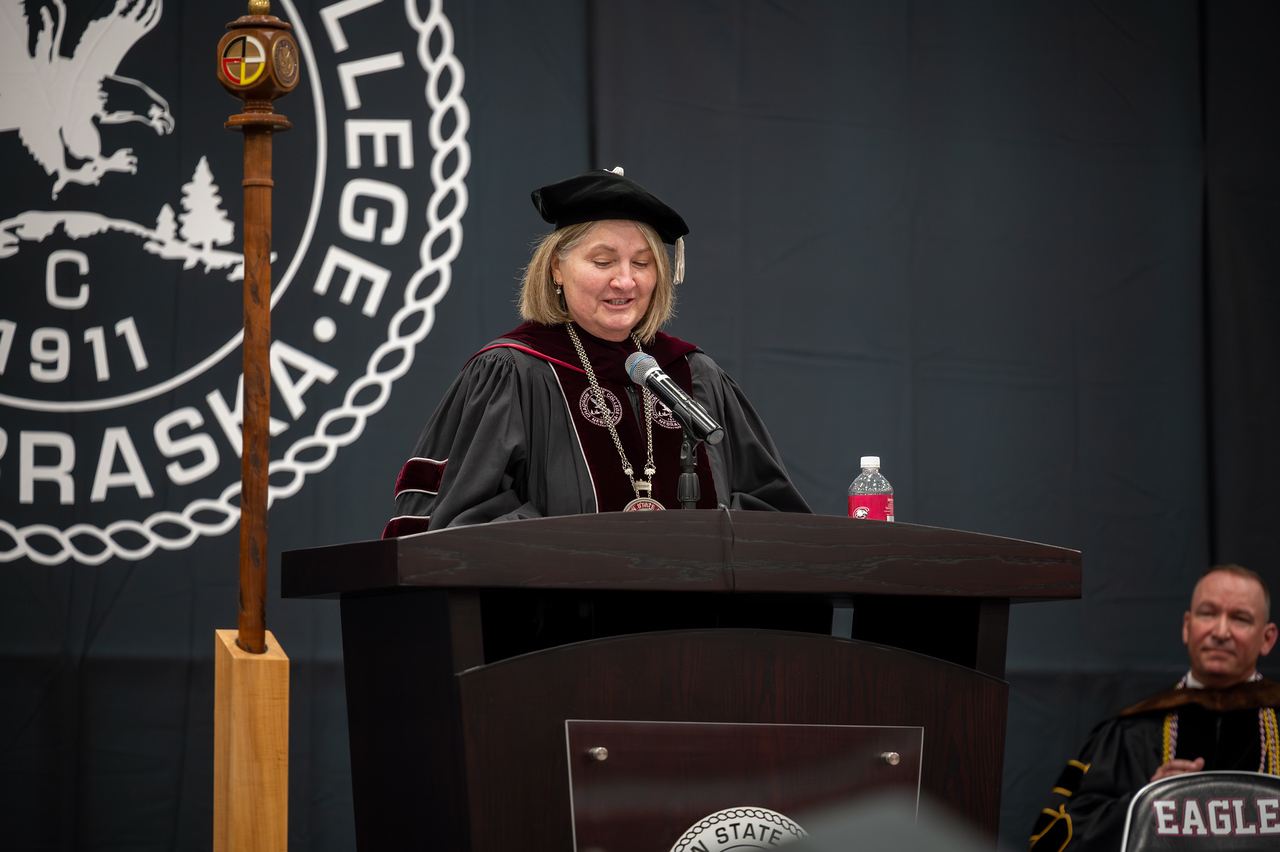 College official speaking