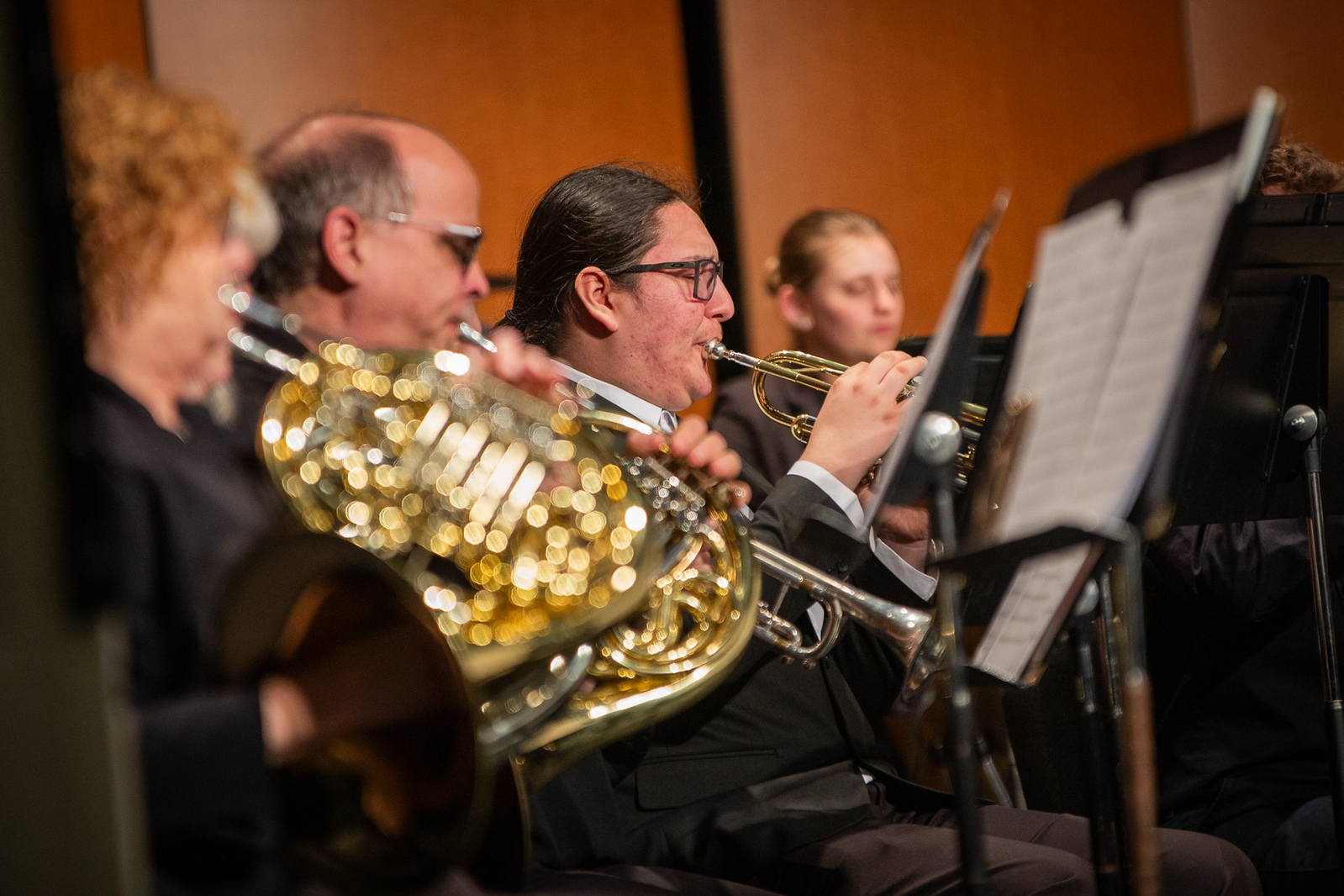 Band members playing instruments