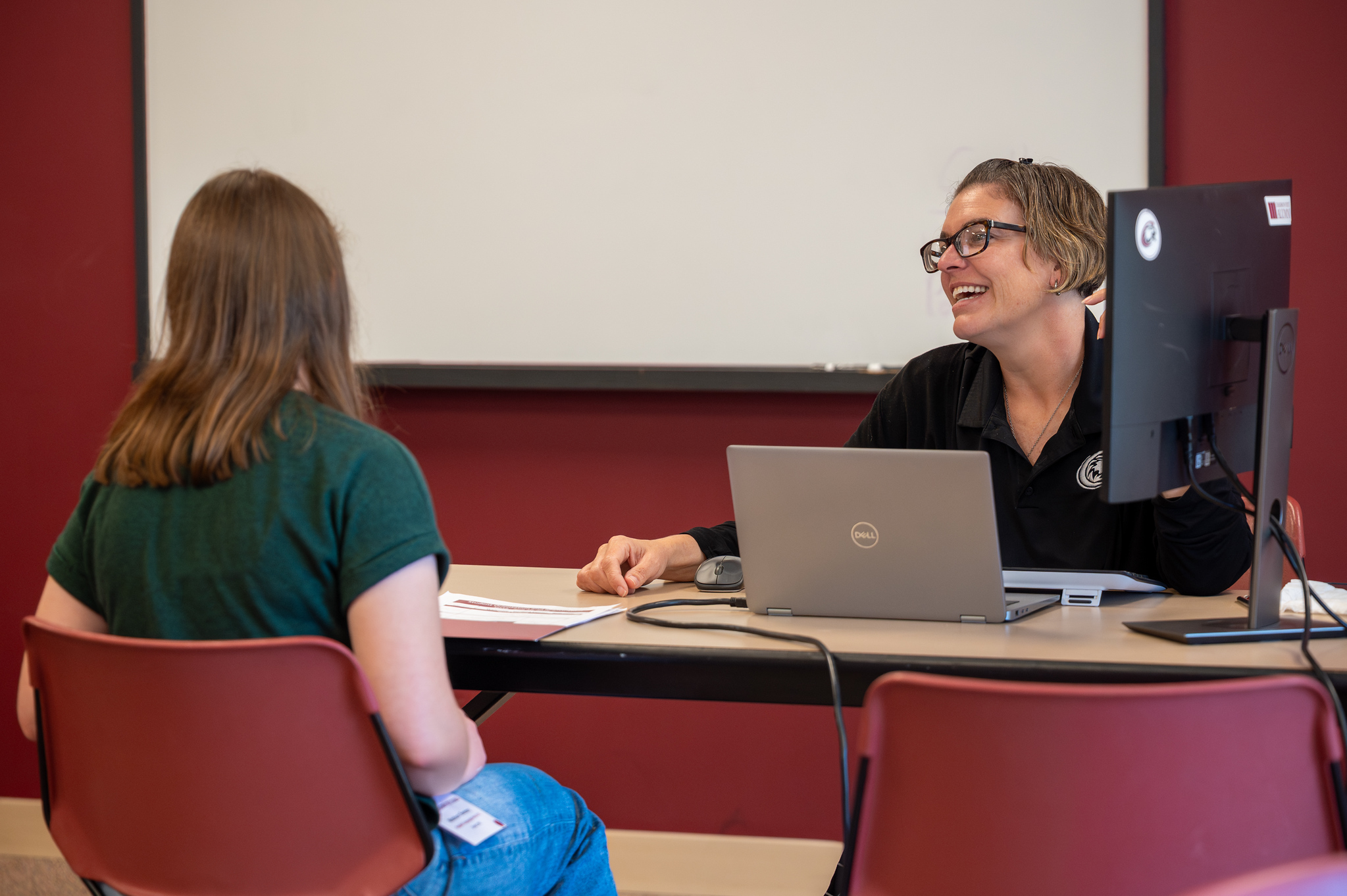 Student meeting with an academic advisor
